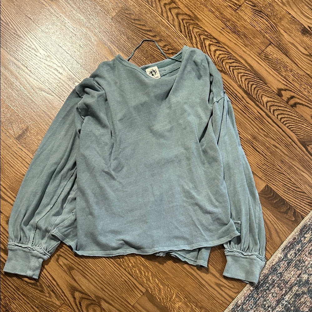 Free People Blue Long Sleeve Top